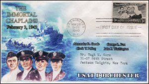 AO-956-1, 1948, The Immortal Chaplins, Add-on Cachet, Addressed, First Day Cover