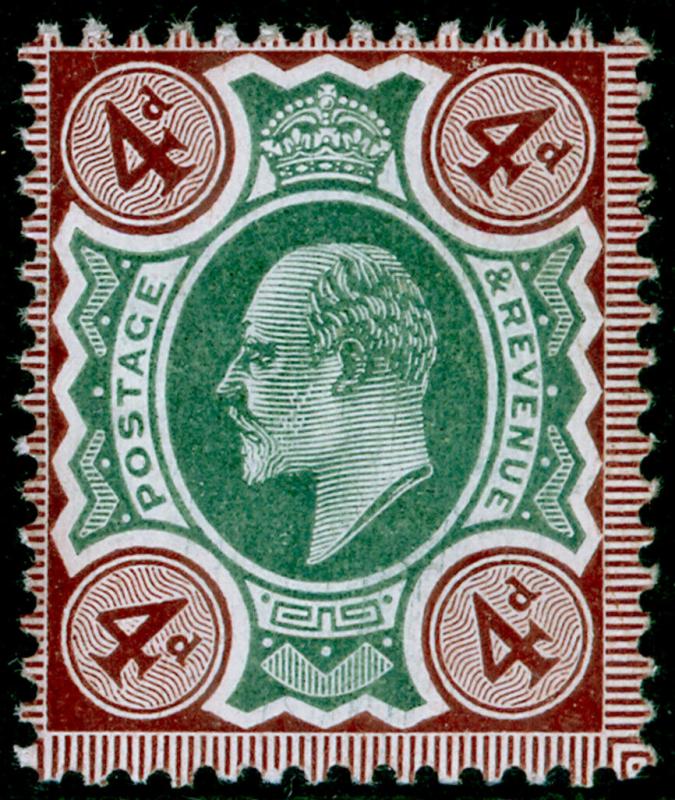 SG236a SPEC M24(1), 4d green & chocolate-brown (CHALKY), NH MINT. Cat £70. 