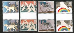 Great Britain Scott 937-40 MNH** 1981 Disabled gutter pairs