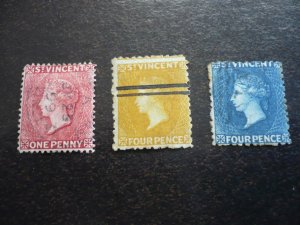 Stamps - St. Vincent - Scott# 5-7 - Used Part Set of 3 Stamps