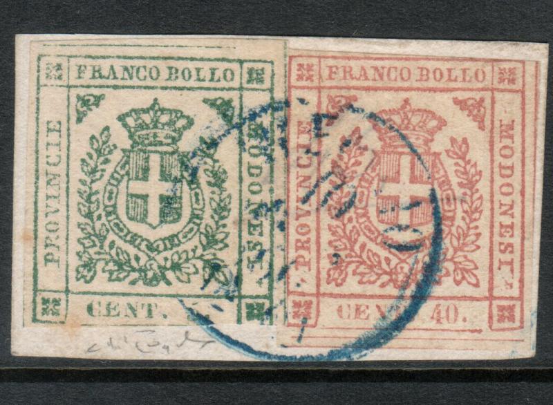 Modena #10 #13 (Sasonne #12 #17) Used Fine - Very Fine On Piece **With Cert.**