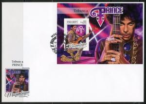 MOZAMBIQUE 2016 TRIBUTE TO PRINCE SOUVENIR SHEET FIRST DAY COVER