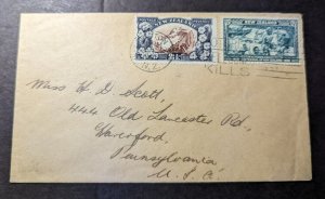 1916 British New Zealand Cover Wellington NZ to Haverford PA USA