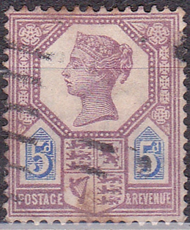 GREAT BRITAIN 1888 QV 5d Dull Purple & Blue SG207a Used