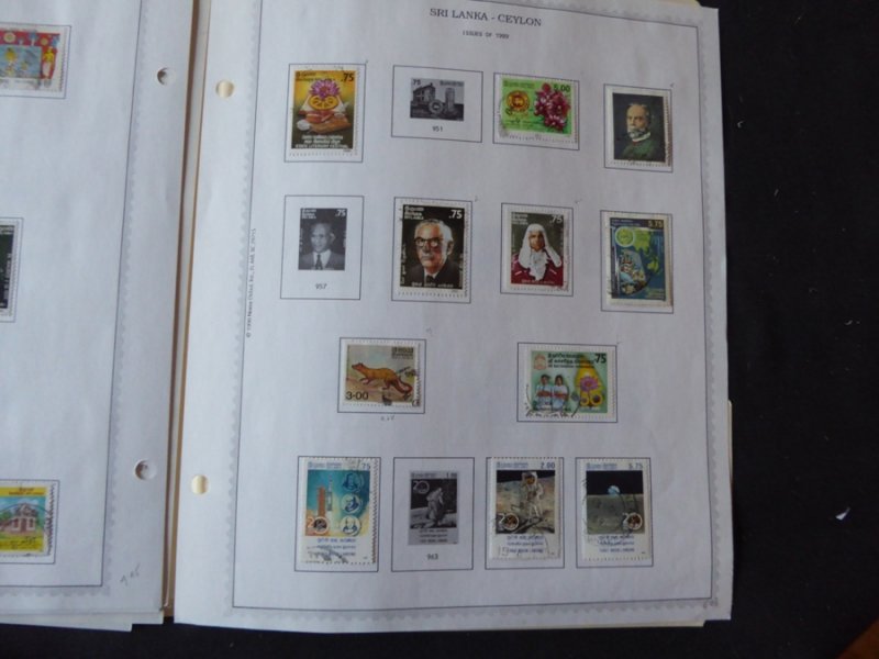 Sri Lanka 1973-1989 Stamp Collection on Album Pages