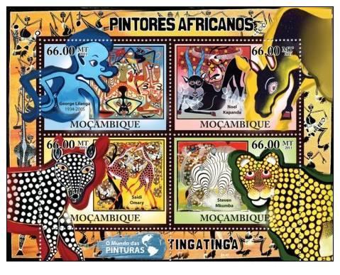 MOZAMBIQUE 2011 SHEET MNH MKUMBA KAPANDA OMARY AFRICAN ART PAINTINGS