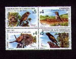 URUGUAY Sc#1879 MNH BLK of 4 STAMP Birds philately exposition - Exposición s...