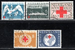 Netherlands Scott # B311 - B315, used