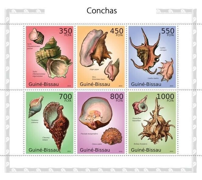 Guinea - Bissau 2010 - Shells 6v Y&T 3553-3558, Michel 5089-5094. MNH