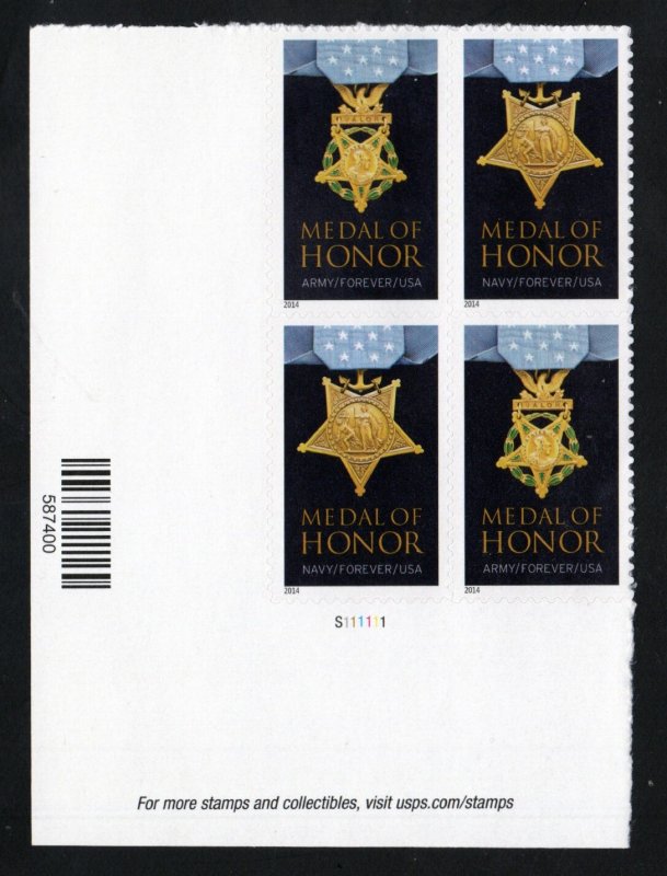 SC# 4822a-4823a - (46c) - Korea Medals of Honor - Dated 2014 - MNH plate block/4