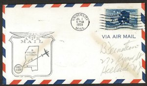 U.S.A AM98 1959 University, Mich New Orleans First Flight Cover