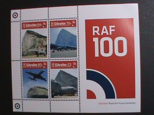 ​GIBRALTAR-CENTENARY OF ROYAL AIR FORCE MNH S/S- VF- WE SHIP TO WORLD WIDE