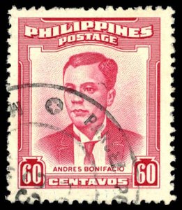 PHILIPPINES Sc 600 USED - 1958 60c -  Andres Bonifacio