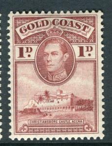 GOLD COAST;  1938 early GVI issue fine Mint hinged 1d. value