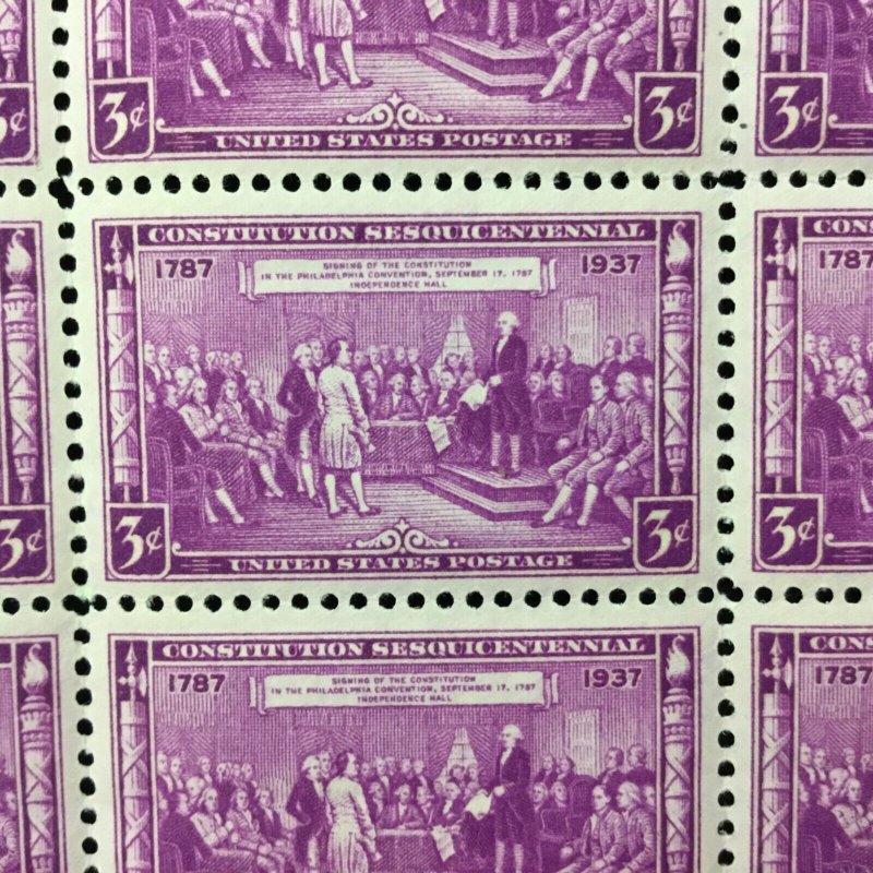 798    Constitution Signing MNH  3 c Sheet of 50   1937