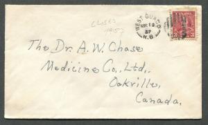 NEW BRUNSWICK SPLIT RING TOWN CANCEL COVER WEST QUACO