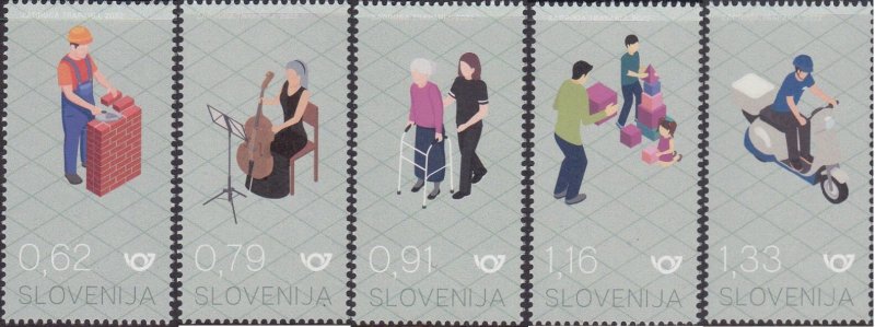 Slovenia 2022 MNH Stamps Scott 1497-1501 Occupations Health Music Education