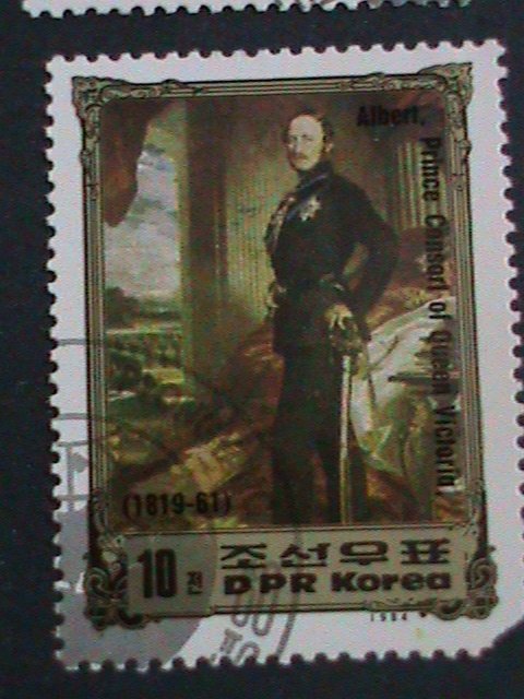 ​KOREA AIRMAIL STAMP-1984-FAMOUS BRITISH MONARCHS PAINTINGS LARGE CTO STAMP#10