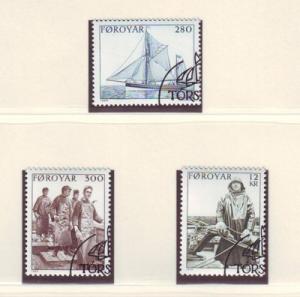 Faroe Islands Sc 112-4  1984 Fishing Smack stamps used