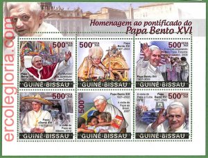 B1492 - GUINE-BISSAU - ERROR MISPERF Stamp Sheet -2023 - POPE BENEDICT XVI-