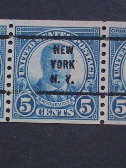 ​UNITED STATES 1923 SC#602 99 YEARS OLD-THEODORE ROOSEVELT PRECANEL COIL STRIP