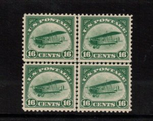 USA #C2 Very Fine Mint Center Line Block - Bottom Stamps Never Hinged Top Hinged