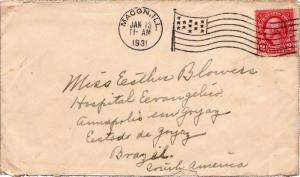 United States Illinois Macon, Ill. 1931 American Flag Type A14  2c Washington...