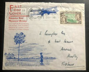 1937 Salisbury Southern Rhodesia First Flight Cover FFC To Beira Mozambique