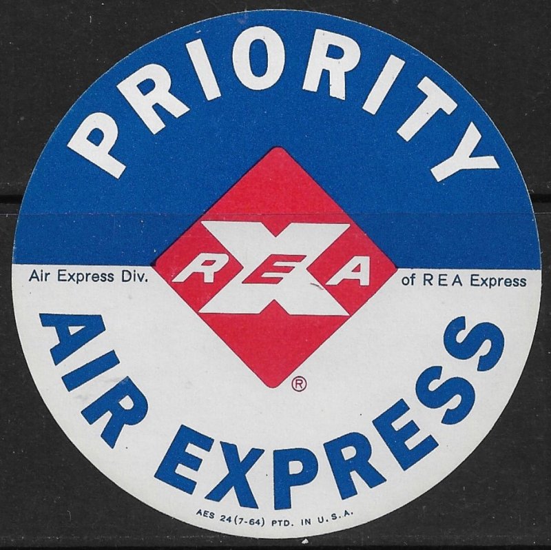 USA 1964 RAILWAY EXPRESS AGENCY PRIORITY AIR EXPRESS LABEL MNH