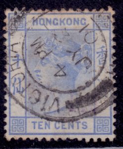 Hong Kong 1900-1902, Queen Victoria, 10c, sc#45, used