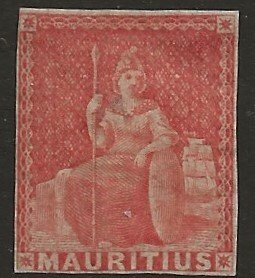 Mauritius 10 1858  single  fine mint hinged