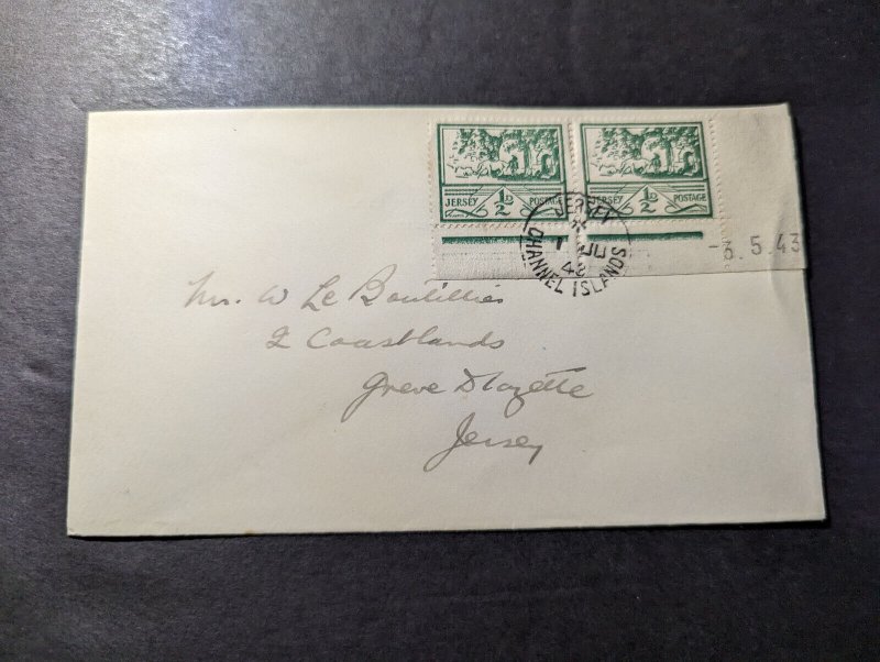 1942 British Channel Islands Cover Jersey Local Use