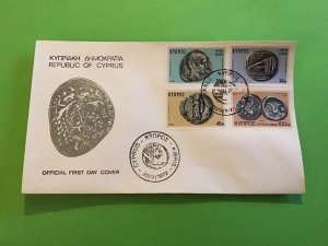 Cyprus First Day Cover Ancient Coins 1972  Stamp Cover R43179