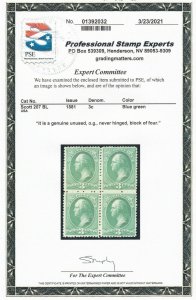 207 VF original gum never hinged PSE cert. with nice color cv $ 275 ! see pic !