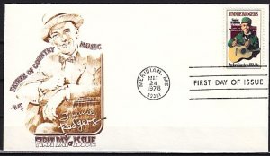 United States, Scott cat. 1755. Country Music, J. Rogers. First day cover. ^