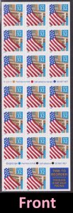 US 2920a Old Glory over Porch 32c booklet 20 V12211 MNH 1995