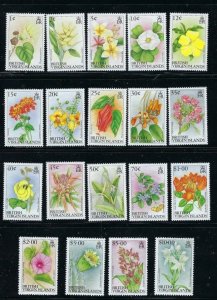 British Virgin Is 692-710 MNH 1991-92 Flowers (107)(fe5296)