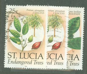 St. Lucia #956/957c  Multiple (Flowers)