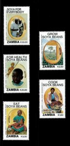 Zambia 1991 - Rotary Foundation Soya Soy Beans - Set of 5v - Scott 548-552 - MNH