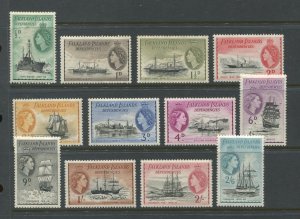 Falklands Dependencies QEII 1954 set to 2/6d mint o.g. hinged