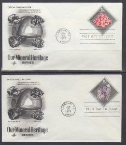 US 1538-1541 Minerals Artcraft Set of Four U/A FDCs