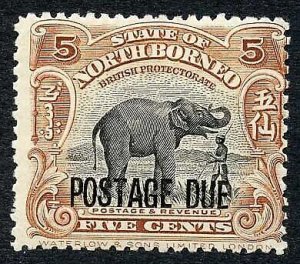 North Borneo SGD79 5c Post Due M/M Cat 25 Pounds