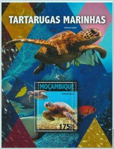 A1320 - MOZAMBIQUE, ERROR, MISPERF Souvenir sheet: 2016, Turtles, Marine Life