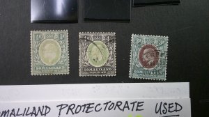 Somaliland Protectorate 1904 Scott# 27, 31, 32 USED F-VF