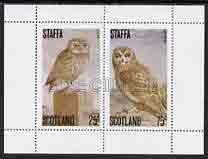 Staffa 1979 Owls perf set of 2 values (25p & 75p) opt...