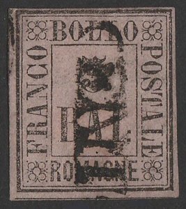 ITALY - Romagna 1859 type-set Provisional 5b black on grey-lilac Sass 6 cat €700