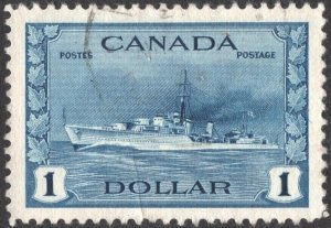 Canada SC#262 $1.00 Destroyer HMS Cossack (1942) Used