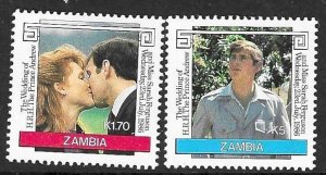 ZAMBIA SG458/9 1986 ROYAL WEDDING MNH