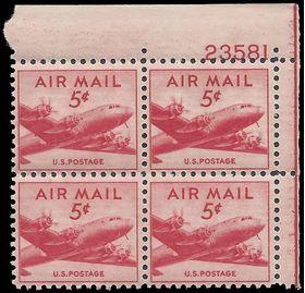 Scott C33 5c US Airmail DC-4 Skymaster PB/4 1947 Mint NH