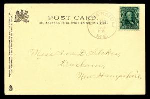 1906 AUGUSTA, ME POST OFFICE POSTAL CARD - U.S. #300 FRANKING (ESP#3349)